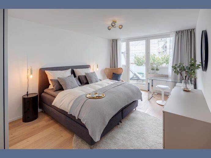 Möbliert: Helle 2-Zimmer Wohnung mit großem Westbalkon – München – Vorschaubild 4