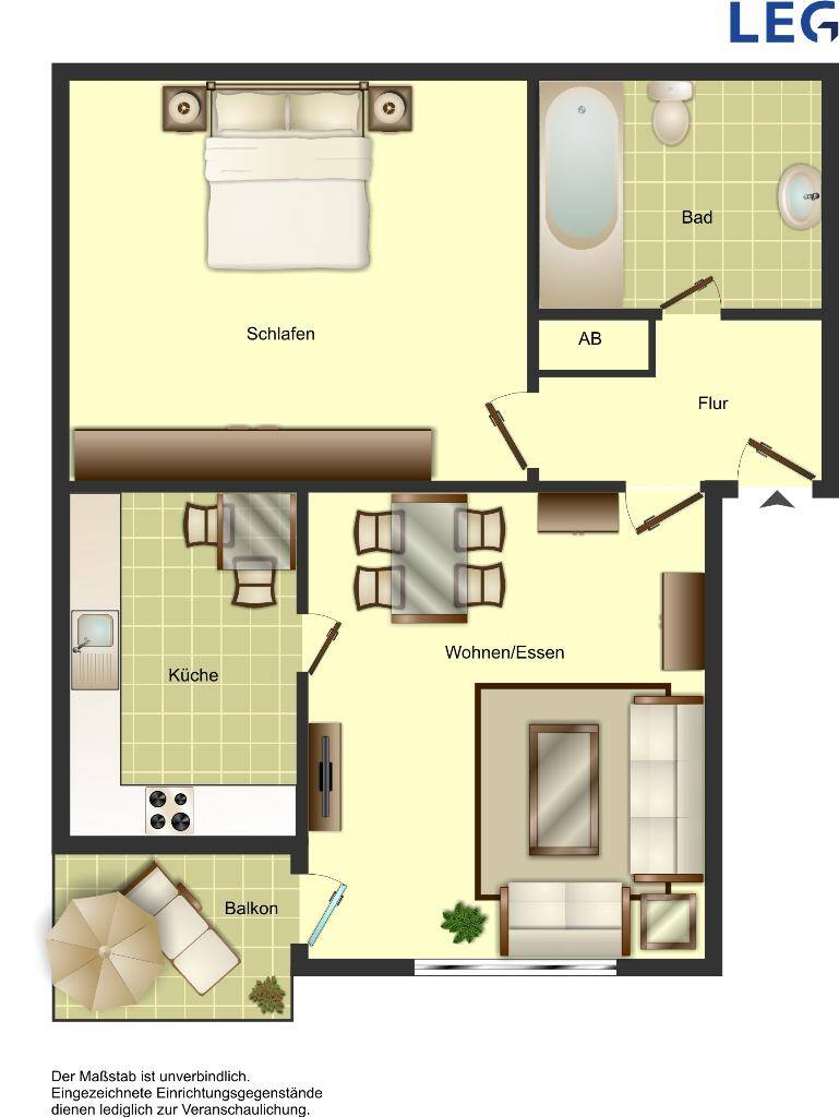 2-Zimmer-Wohnung in Hamm Herringen – Hamm – Vorschaubild 2