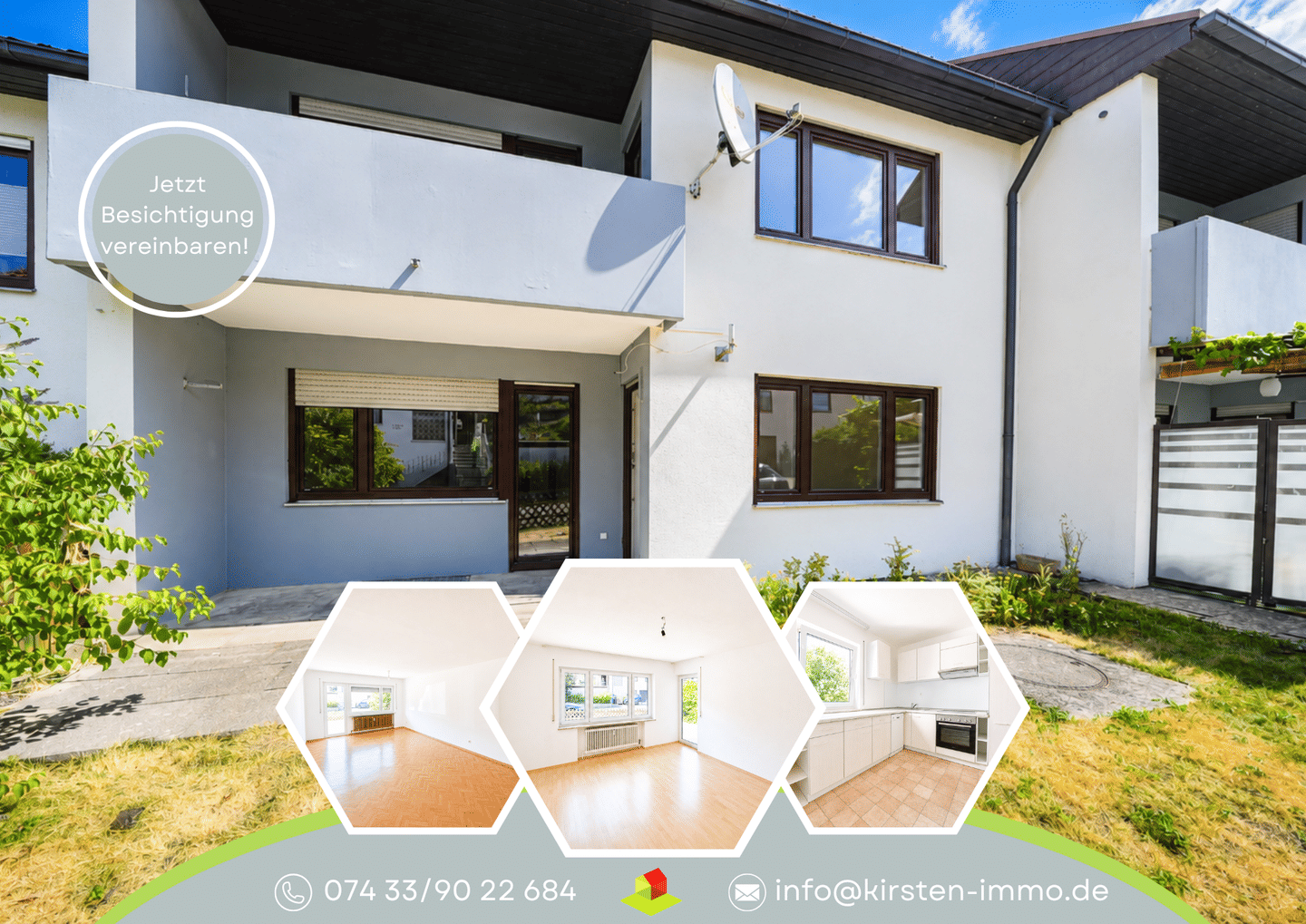 Balingen Kernstadt: Helle 2 Zimmer Wohnung mit überdachter Terrasse und Gartenanteil!