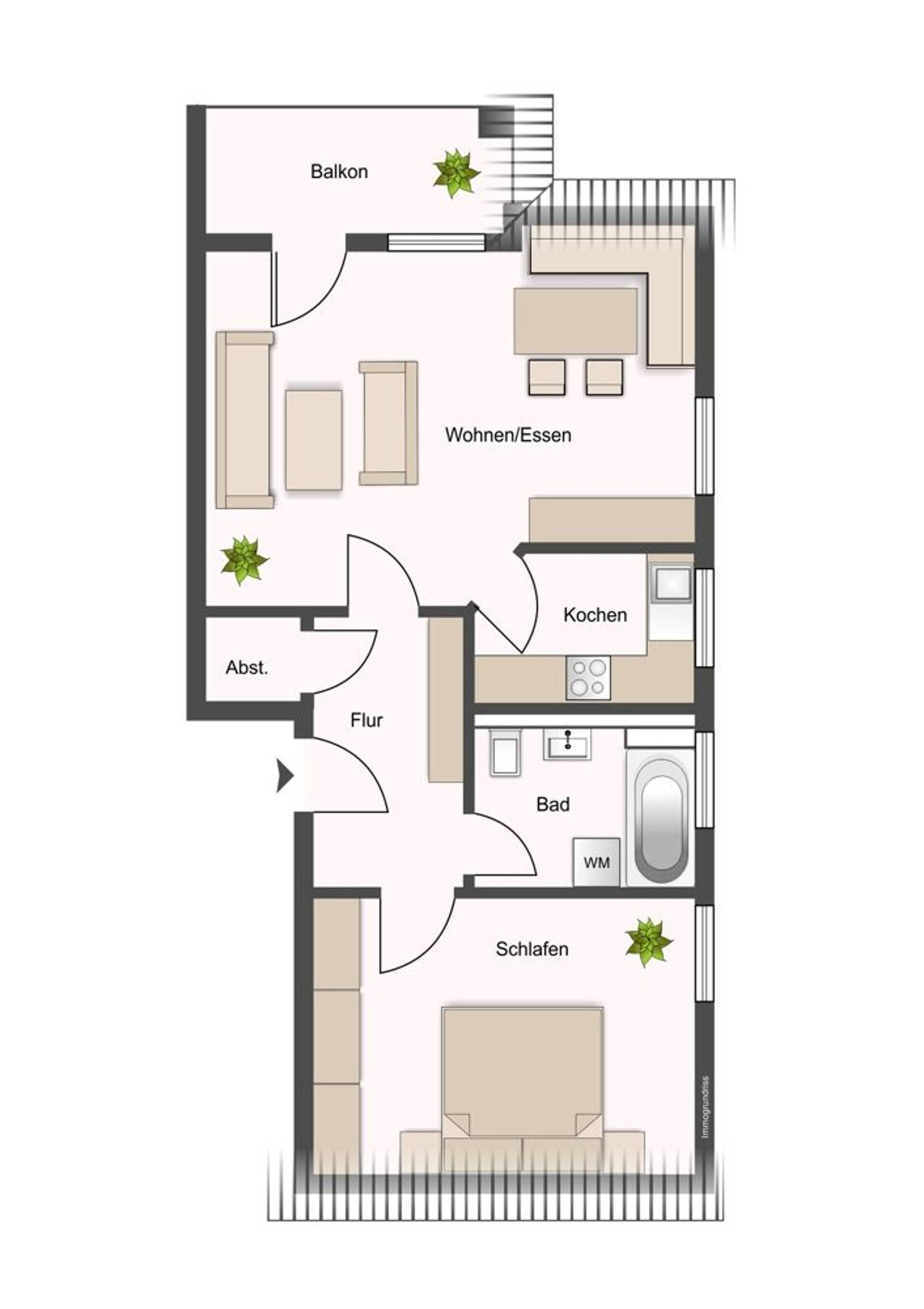 Etagenwohnung in 89335 Ichenhausen mit 50 m² kaufen