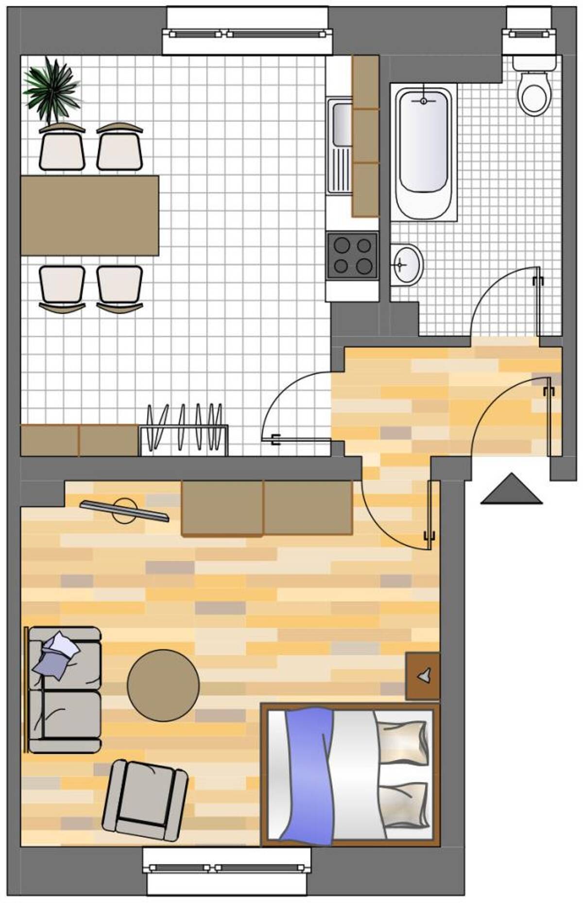 Demnächst frei! 1-Zimmer-Wohnung in Dortmund Körne (WBS erforderlich) – 44143 Dortmund – Bild 1 von 9
