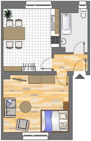 Demnächst frei! 1-Zimmer-Wohnung in Dortmund Körne (WBS erforderlich)