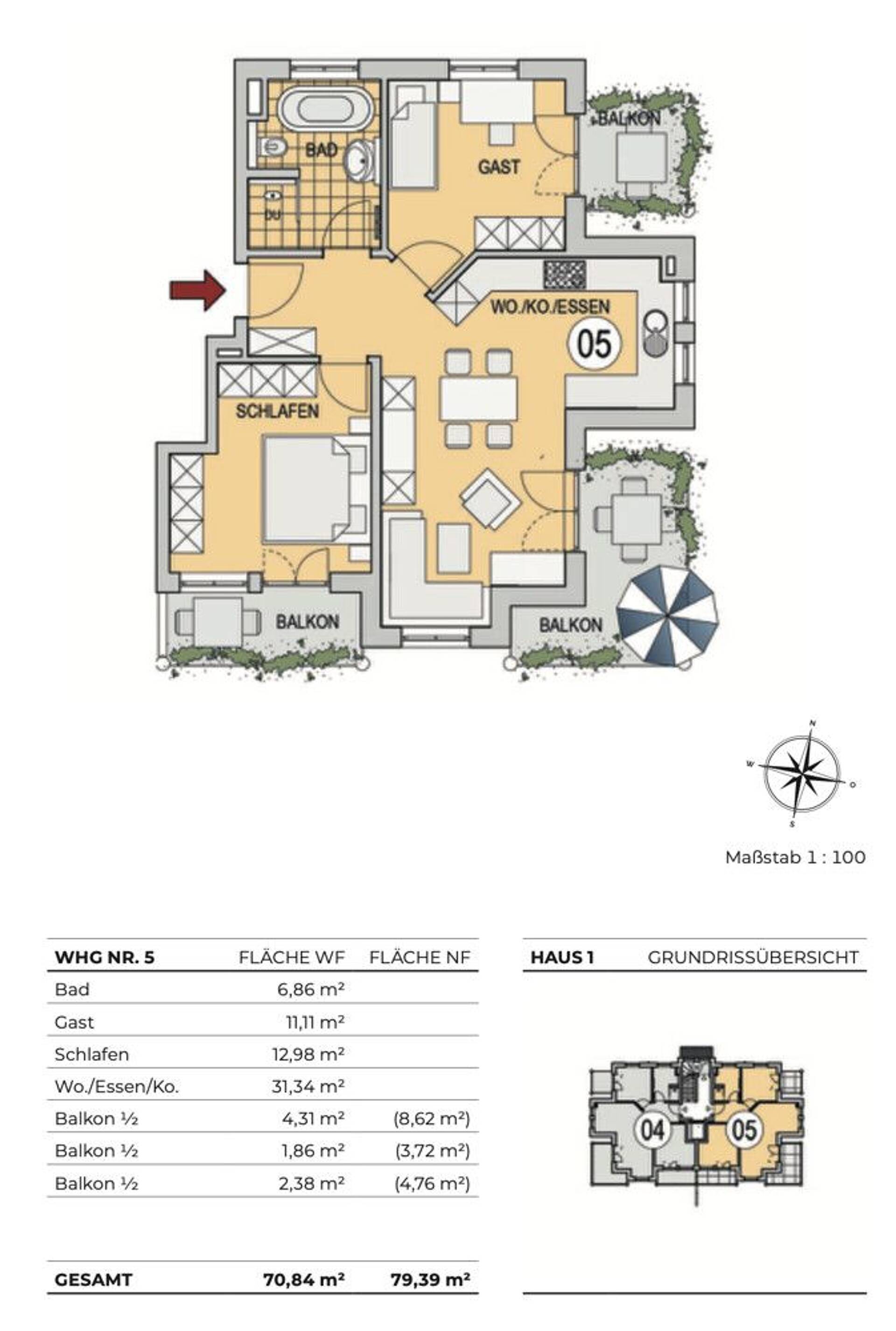 Etagenwohnung in 82140 Olching mit 69 m² kaufen