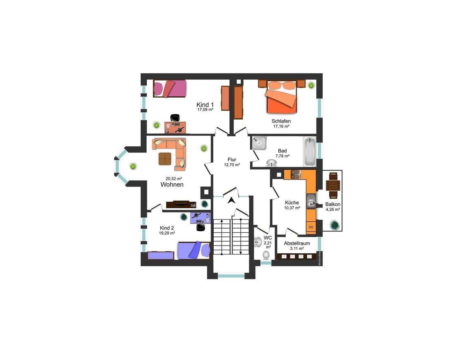 Etagenwohnung in 77654 Offenburg mit 103 m² kaufen