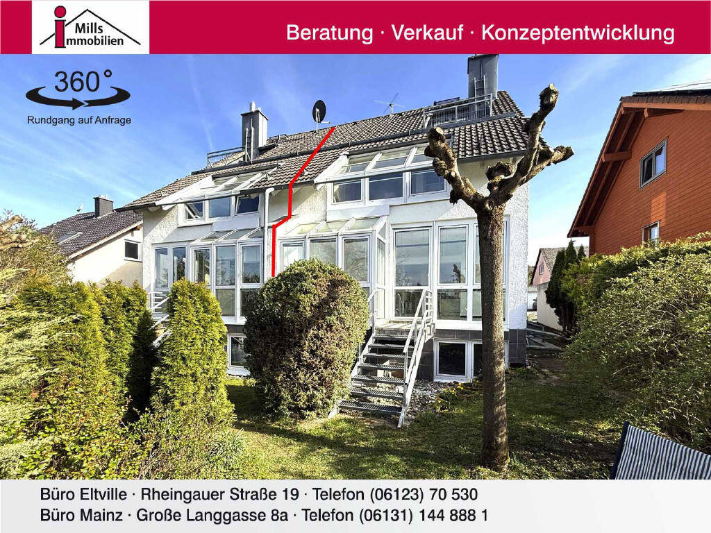 Große Doppelhaushälfte mit Garten und traumhaftem Blick ins Grüne in unverbaubarer Feldrandlage – Schlangenbad – Bild 1 von 9