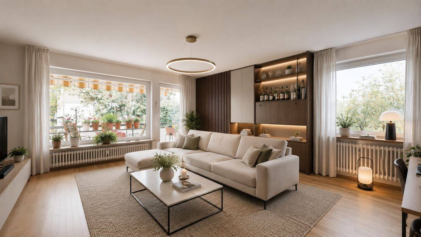 Lichtdurchflutete Etagenwohnung mit Westbalkon und Blick ins Grüne