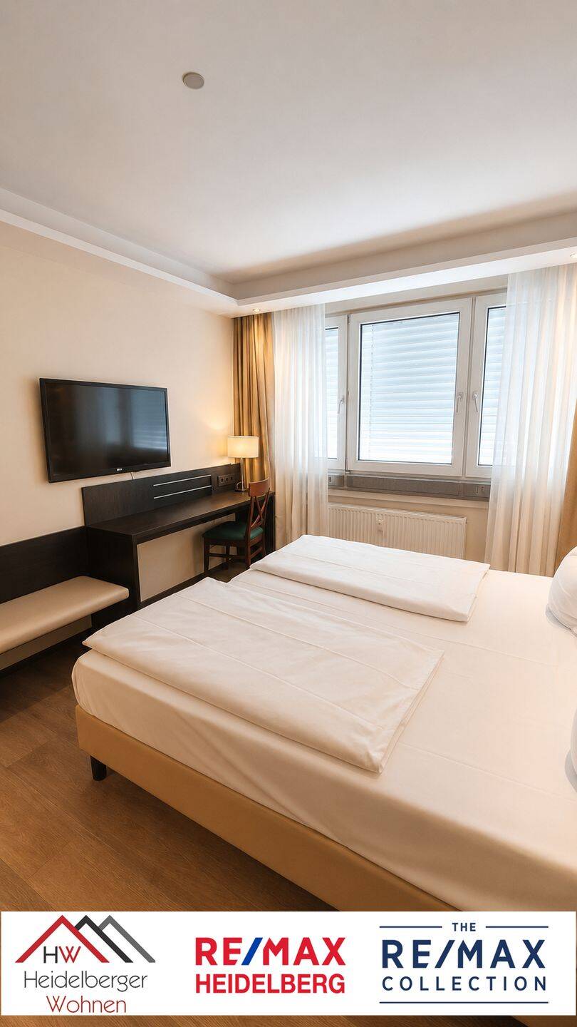 Hotel-Atmosphäre: vollausgestattetes möbliertes ehemaliges Hotelzimmer in Karlsruhe zu vermieten. – Karlsruhe – Vorschaubild 3