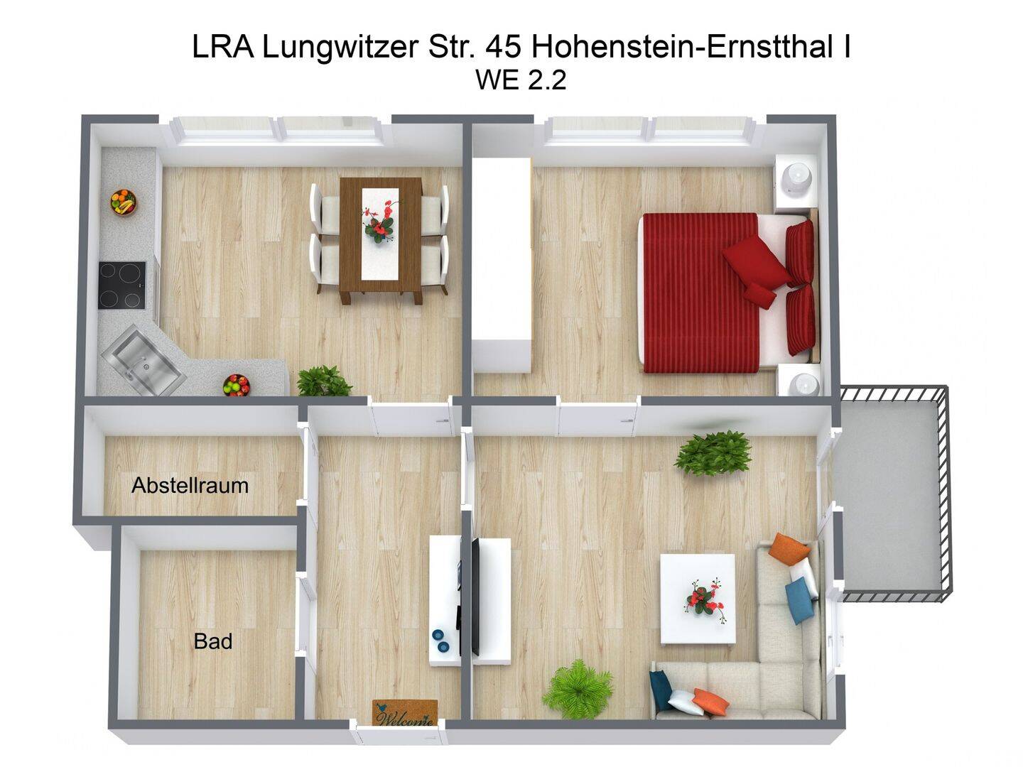 Sanierte 2-Raumwohnung mit Balkon