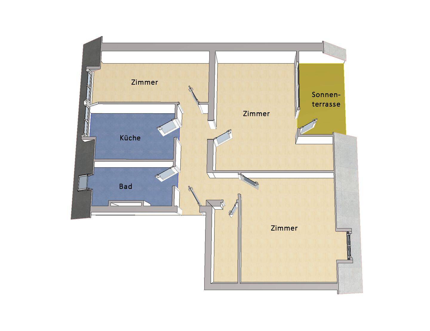 IMMOBERLIN.DE - Schöne Dachgeschosswohnung mit Südterrasse & Pkw-Stellplatz – Berlin – Vorschaubild 7