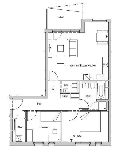 Praktisch und modern: 3-Zi.-Wohnung mit Einbauküche, Balkon und zwei Bädern – Mainz – Vorschaubild 5