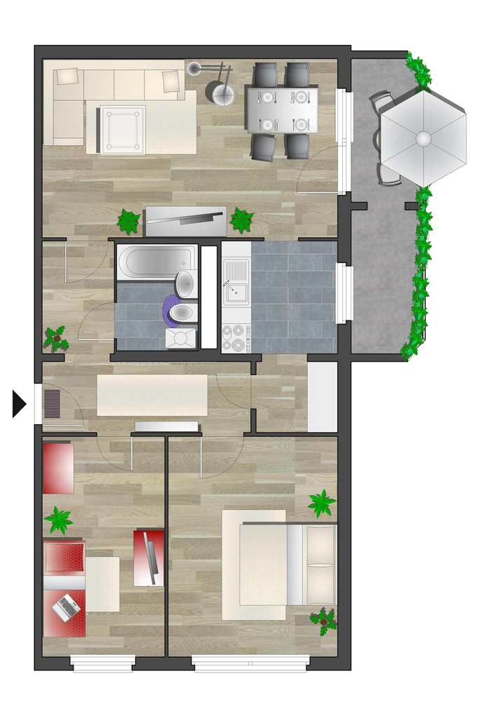 Zentral gelegene 3-Zimmer-Wohnung mit Balkon – Chemnitz – Vorschaubild 6