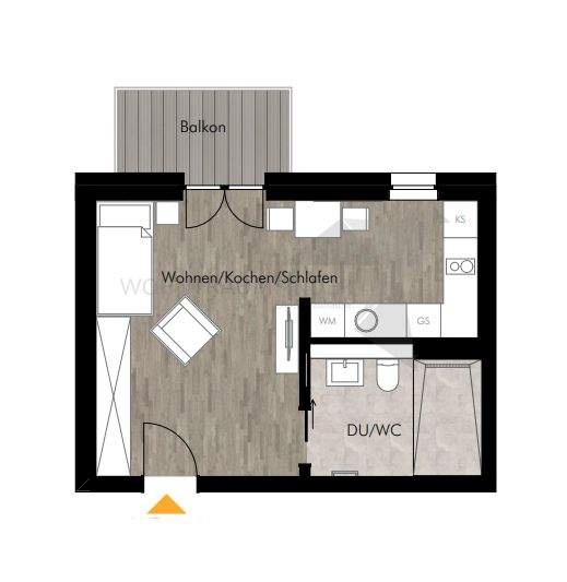 ++ Frühlingsangebot ++ Smart wohnen im Erstbezug: 1-Raum-Wohnung mit Einbauküche und Balkon – Chemnitz – Vorschaubild 9