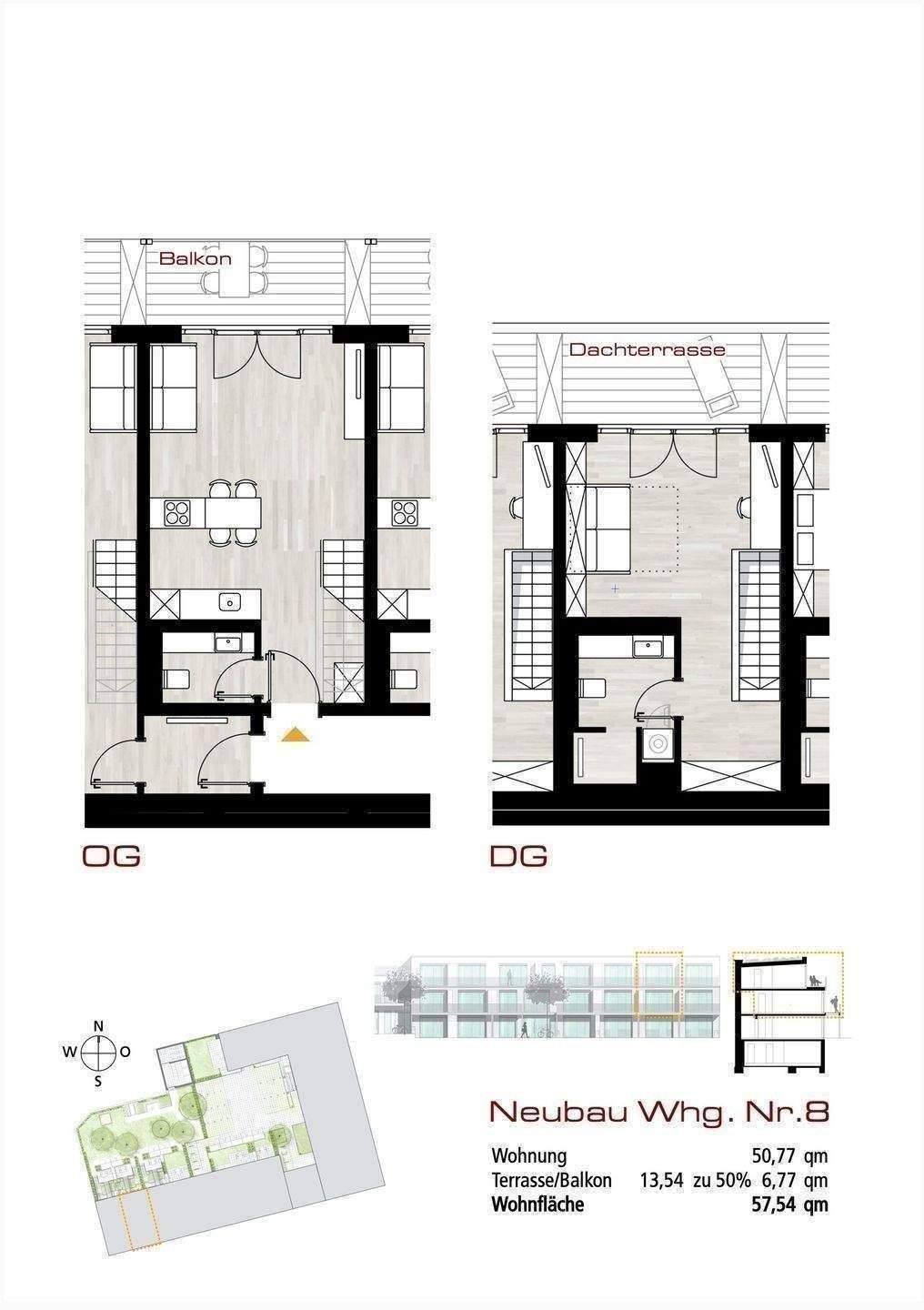 Gerne Besichtigung im Rohbau! Wunderschöner Wohntraum! Hochwertige 2 Zi.- Dachterrassenwohnung! Grüne und ruhige City Lage! – Erlangen – Vorschaubild 7