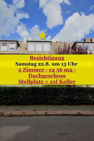 TONNDORF - freie Dachgeschoss-Wohnung - 2 Zimmer - 56 m2 - toller Schnitt 2 Zimmer + Stellplatz + Keller -