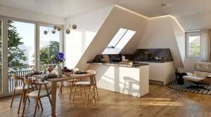 Exclusives Penthouse mit Lift direkt in die Wohnung, Dachterrasse, 3-Zi., Tageslicht-Bad, Gäste-WC, Lift – 81827 München – Vorschaubild 2