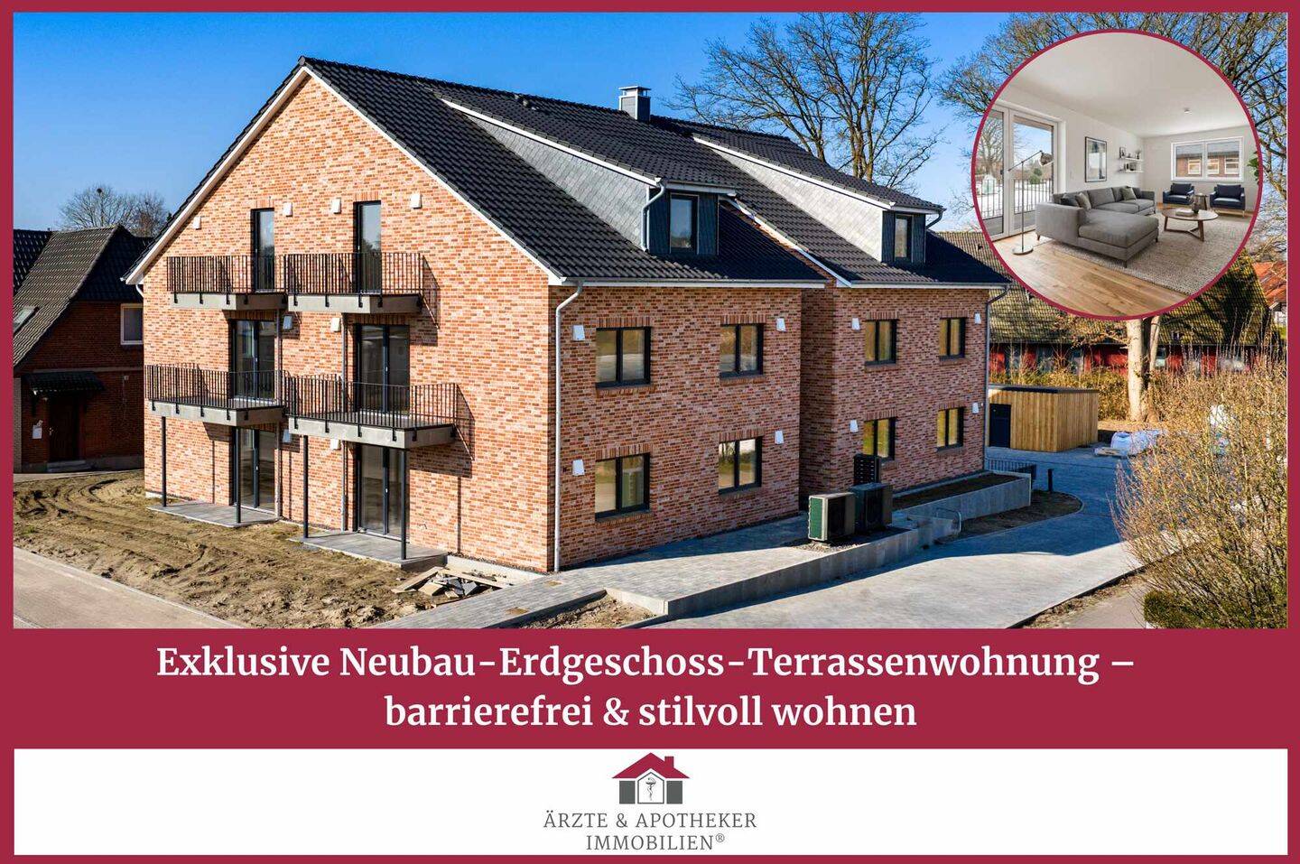 Exklusive Neubau-Erdgeschoss-Terrassenwohnung - barrierefrei & stilvoll wohnen