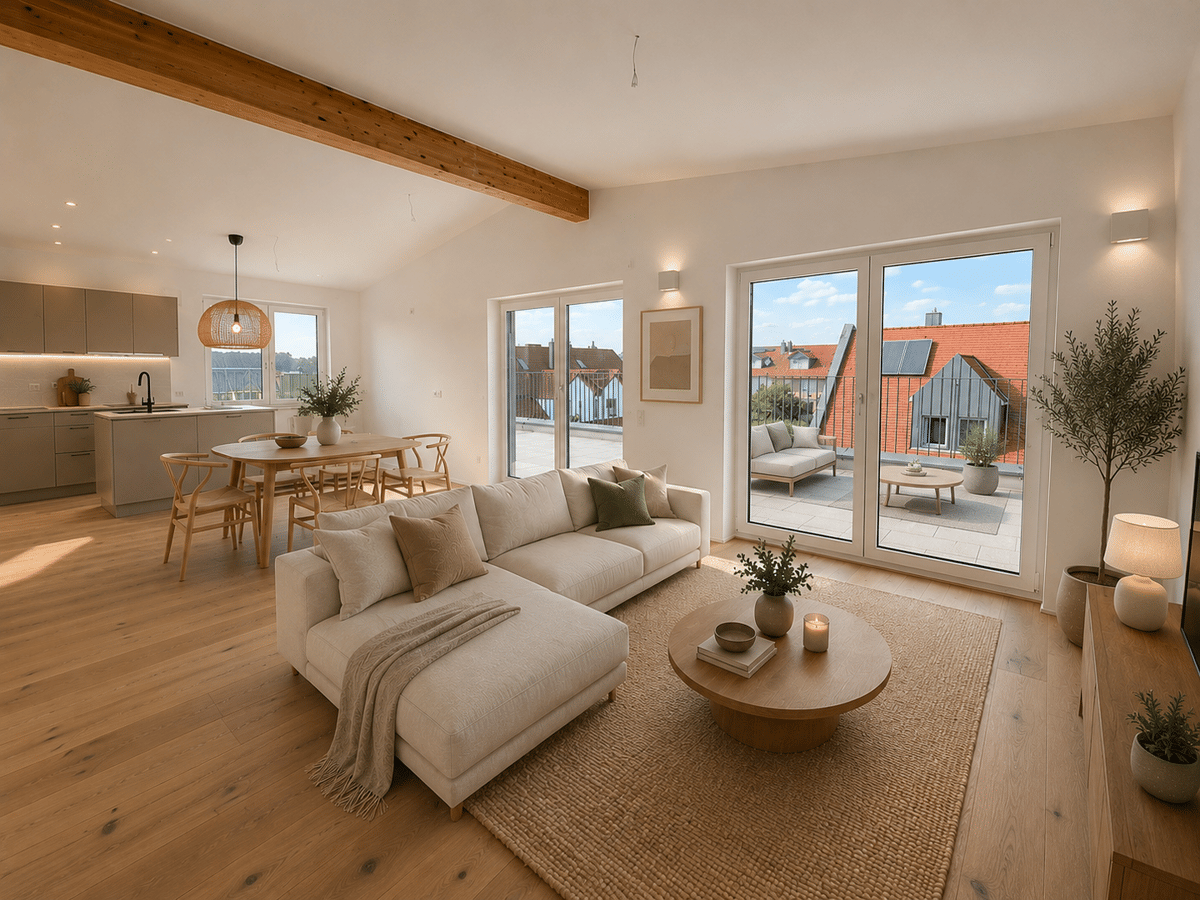Bezugsfertiges KfW 40 Penthouse mit weitläufiger Dachterrasse und hochwertiger Ausstattung – 85055 Ingolstadt – Bild 1 von 9