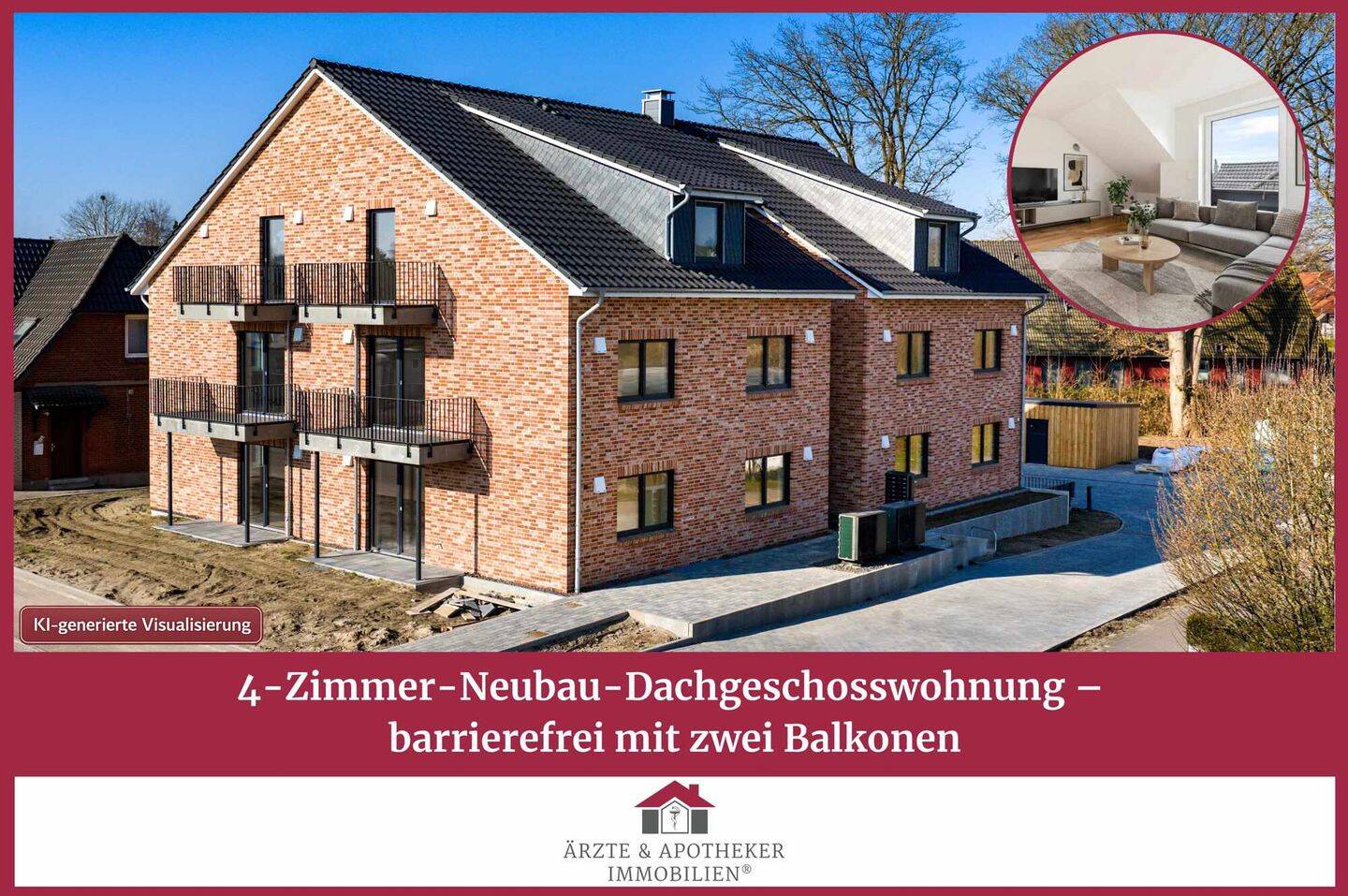 4-Zimmer-Neubau-Dachgeschosswohnung - barrierefrei mit zwei Balkonen