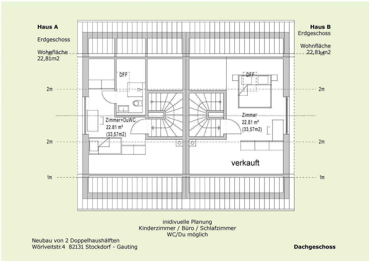 bereits im Bau ! elegante Doppelhaushälfte, ruhiger großer Südgarten, Baubeginn erfolgt und Nachbarhälfte bereits verkauft – Krailling – Vorschaubild 7