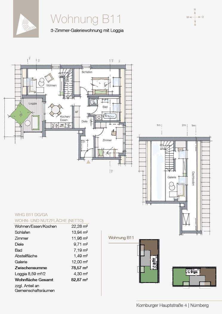 Toller Weitblick Wohnung mit offenem Studio – Nürnberg – Vorschaubild 4