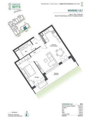 2-Zi.-Gartenwhg. mit großzügigem Wohn- u. Essbereich u. Terrasse in Südausrichtung – 85551 Kirchheim bei München – Vorschaubild 4