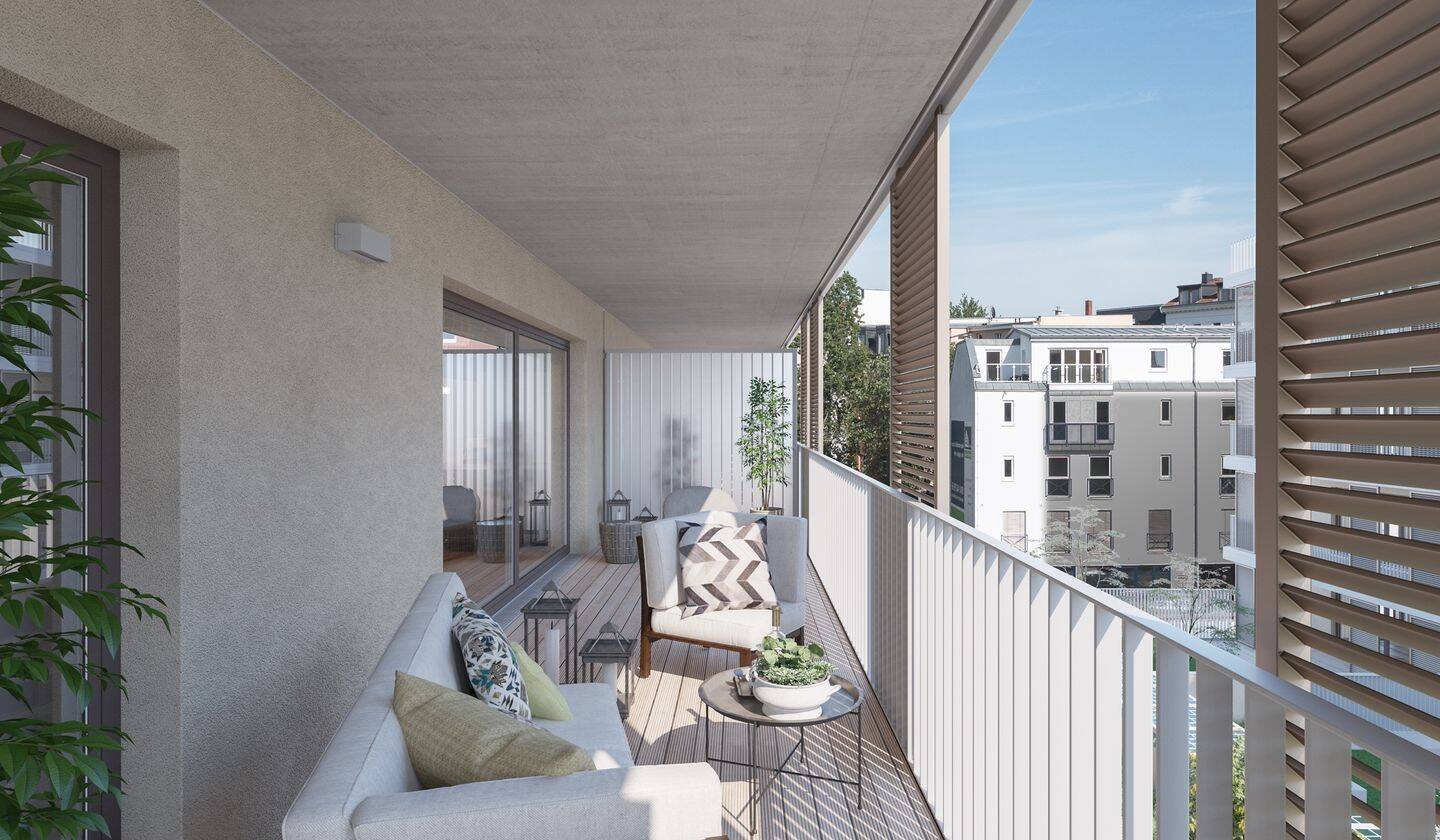 ** Stilvolle 2-Zimmer-Neubauwohnung mit außergewöhnlich großem Balkon | Erstbezug | ab 01.12.2026 **