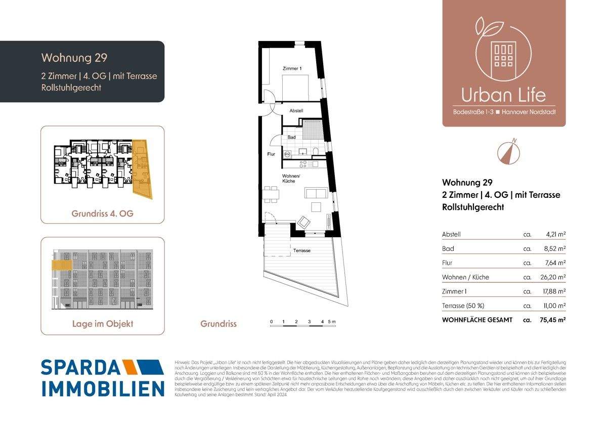 2-Zimmer-Wohung mit großer Dachterrasse - jetzt online besichtigen! – Hannover – Vorschaubild 3