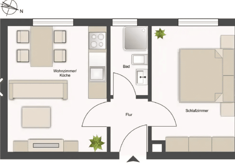 Niedersedlitz 2 Zimmerwohnung mit Stellplatz – Dresden – Bild 1 von 4