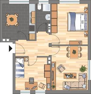 3-Zimmer-Wohnung in Wilhelmshaven City – 26389 Wilhelmshaven – Vorschaubild 1