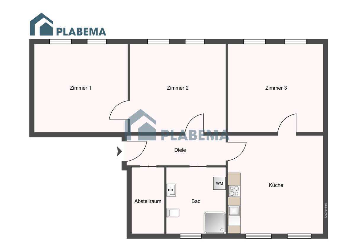 Frischer Wohnkomfort!! WG oder Familie! Erstbezug nach Sanierung - 3 Zimmer mit großer Wohnküche – Schwerin – Vorschaubild 8