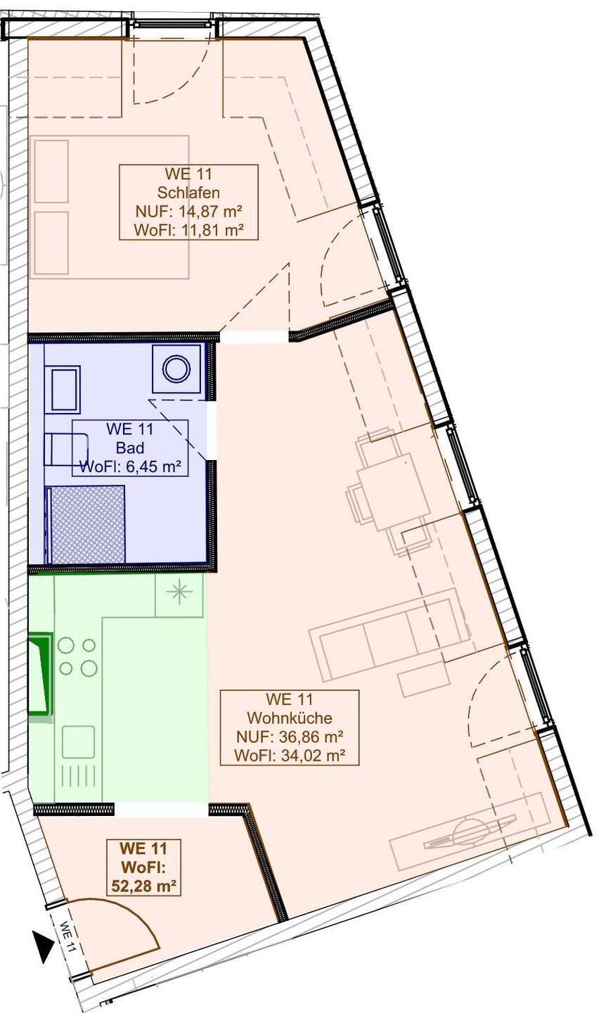Traumhafte 2-Zimmer-DG-Wohnung im Erstbezug + moderner Neubau + Lift + FuBo-Heizung + Parkett + Bäckerei im Haus – Leipzig – Vorschaubild 2