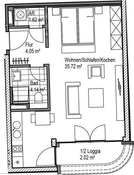 Schöner Wohnen in einer individuellen 1-Zimmer-Wohnung mit EBK und Balkon – Leipzig – Vorschaubild 7