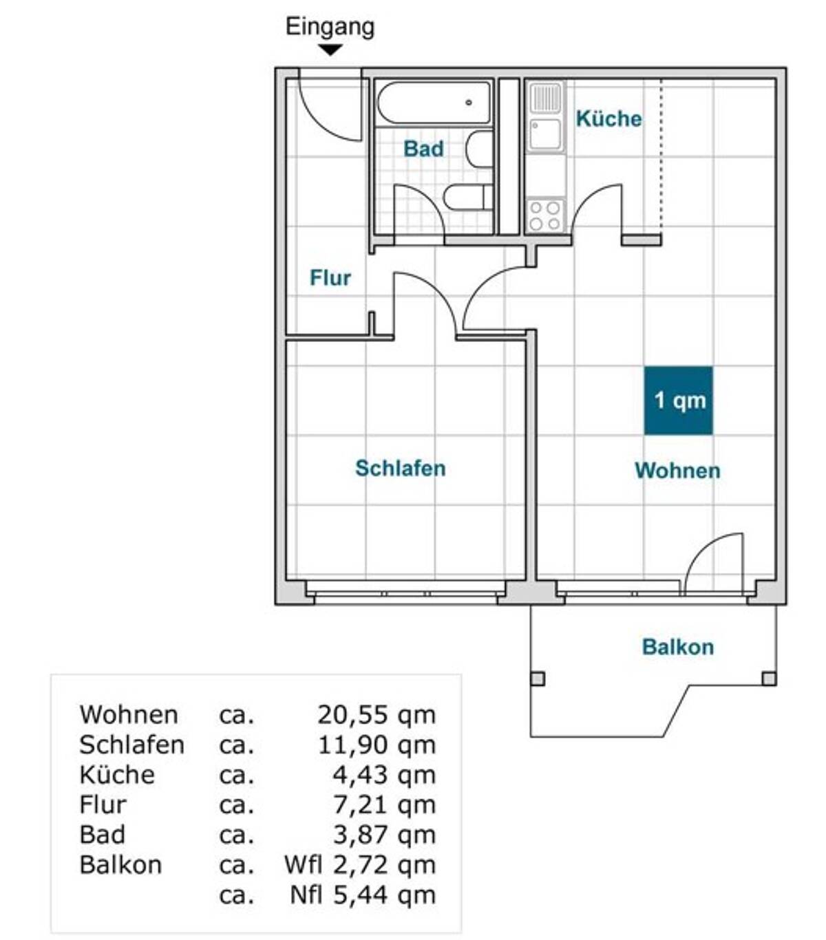 Ihre neue 2-Zimmer-Wohnung wartet! – 1239 Dresden – Bild 1 von 3