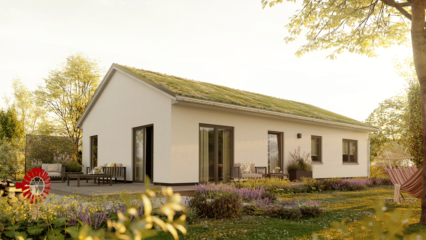 Der Bungalow mit Gründach im Neubaugebiet Helpup. – Oerlinghausen – Vorschaubild 2