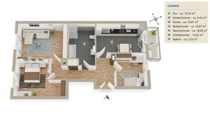 Super geschnittene 3-Zimmer-Wohnung in ruhiger Lage! – Rückertstraße 18, 1129 Dresden – Vorschaubild 6
