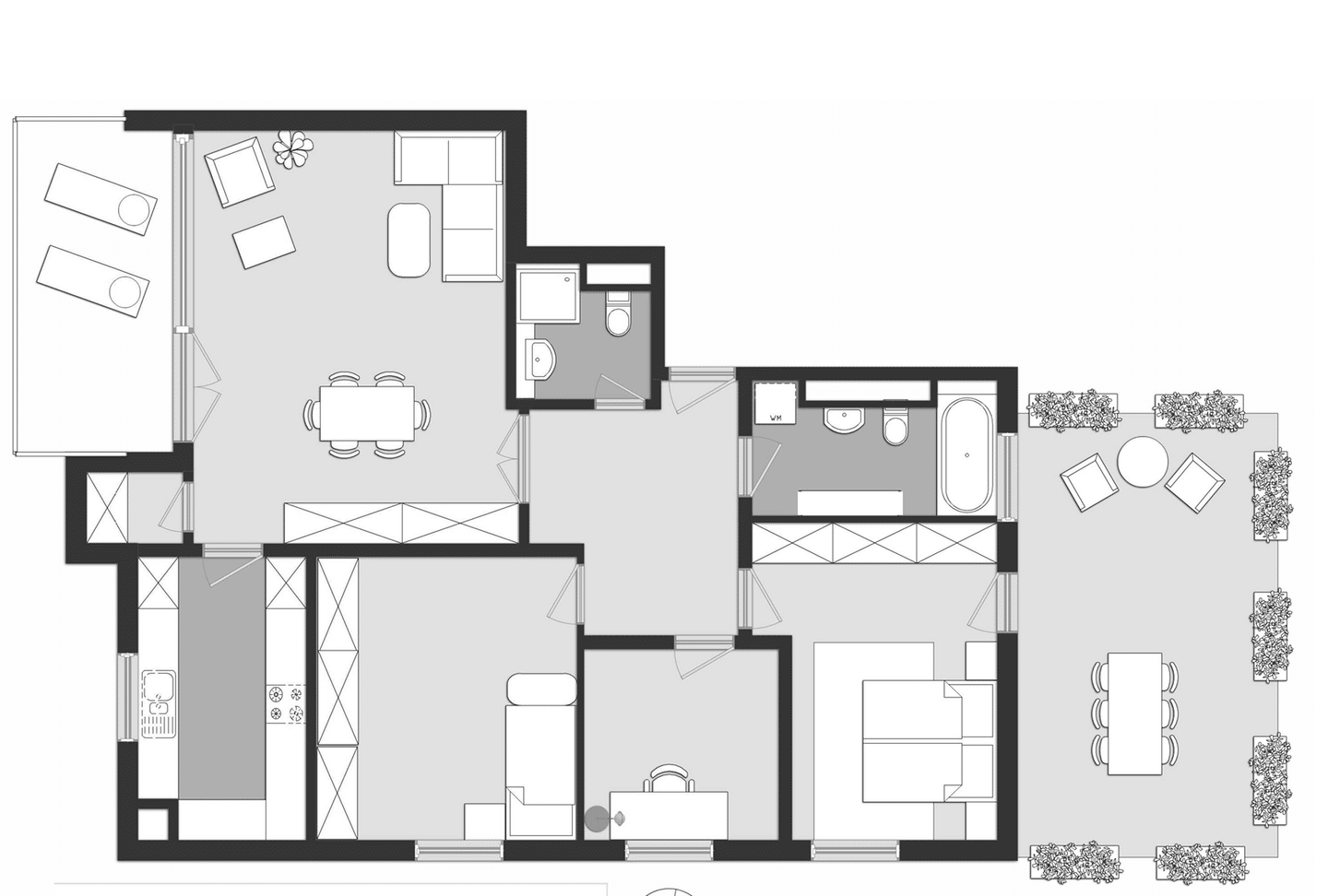 Exklusive Mietwohnung mit Dachterrasse & Parkblick in ruhiger Lage in Pasing