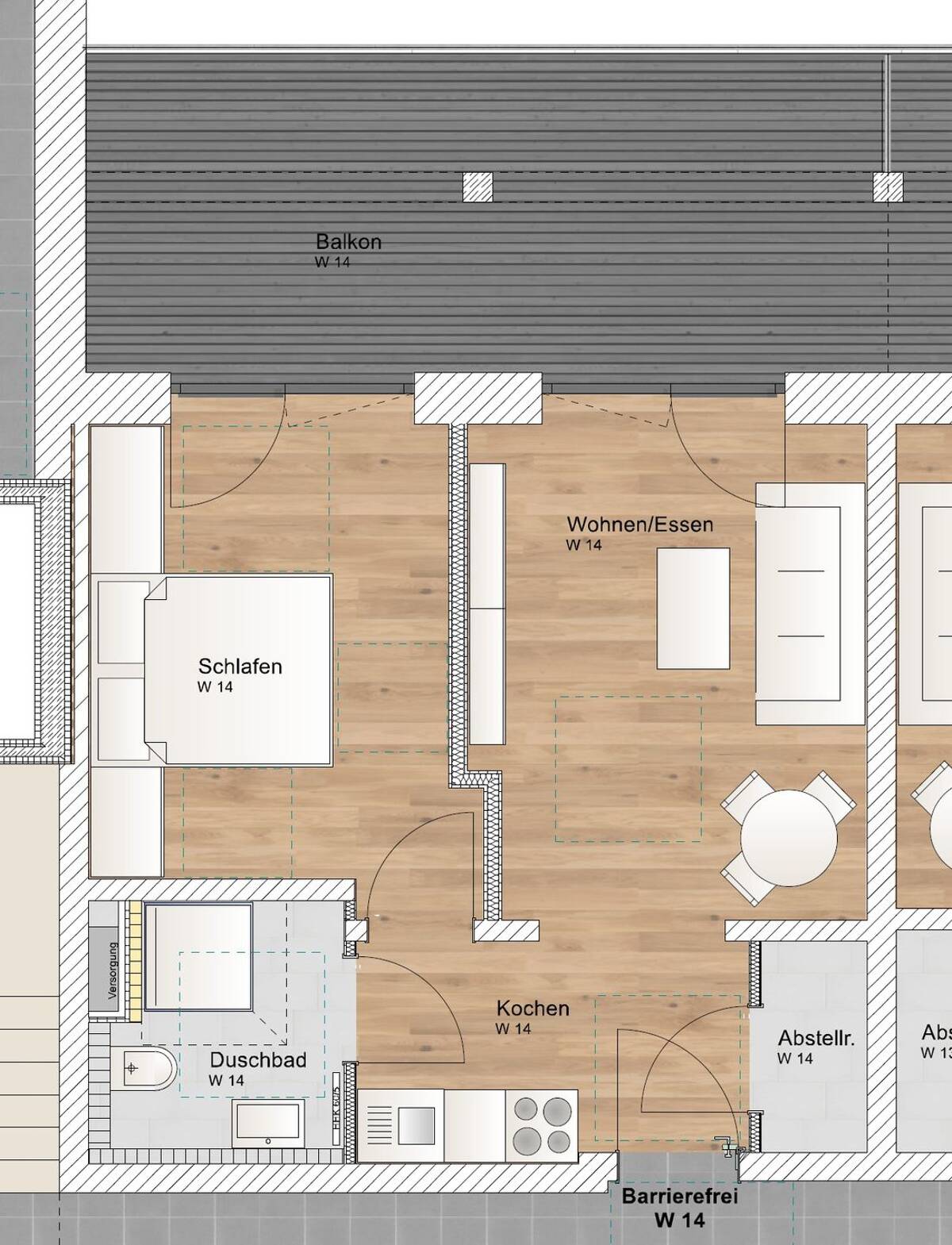 2 Zimmer OG Wohnung mit Nordbalkon – 85748 Garching bei München – Bild 1 von 9