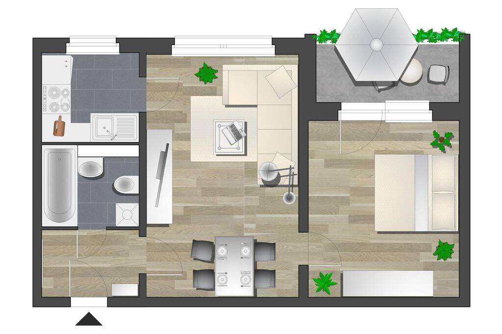 Zentrumsnahe 2-Raum-Wohnung mit Balkon – Chemnitz – Vorschaubild 5