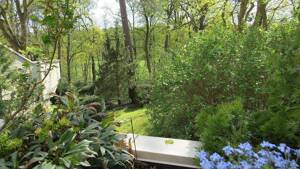 Berlin-Grunewald, beste Lage im EG aber zur Waldseite im 1.OG durch Hanglage mit großer Süd-Terrasse und herrlichem Blick in die Natur - Einzelgarage