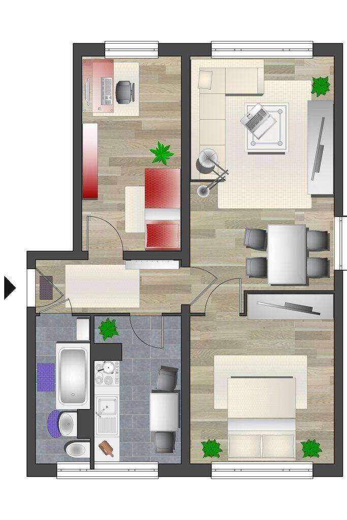3-Raum-Wohnung mit Tageslichtbad – Chemnitz – Vorschaubild 5