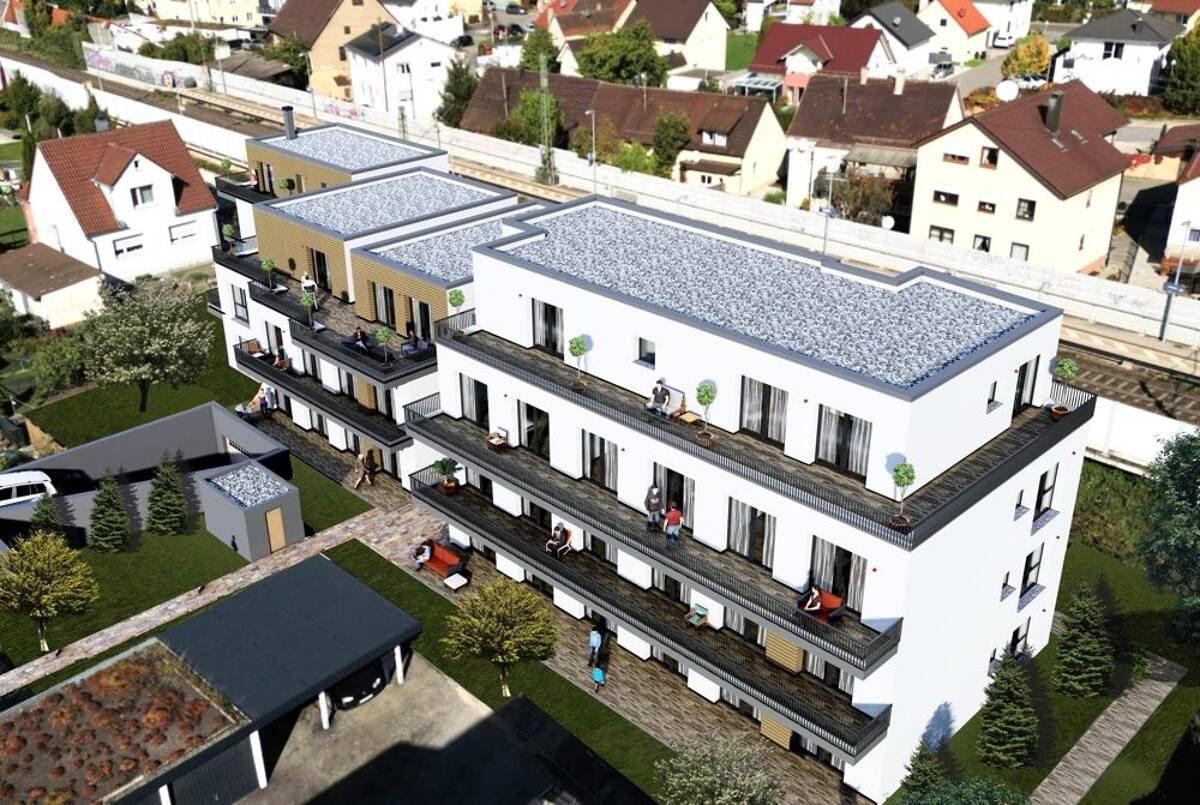 4-Zi.-Wohnung im 2. OG, Balkon, inkl. neuer Einbauküche, Aufzug! KFW 40-QNG-Standard! – 73084 Salach – Bild 1 von 9
