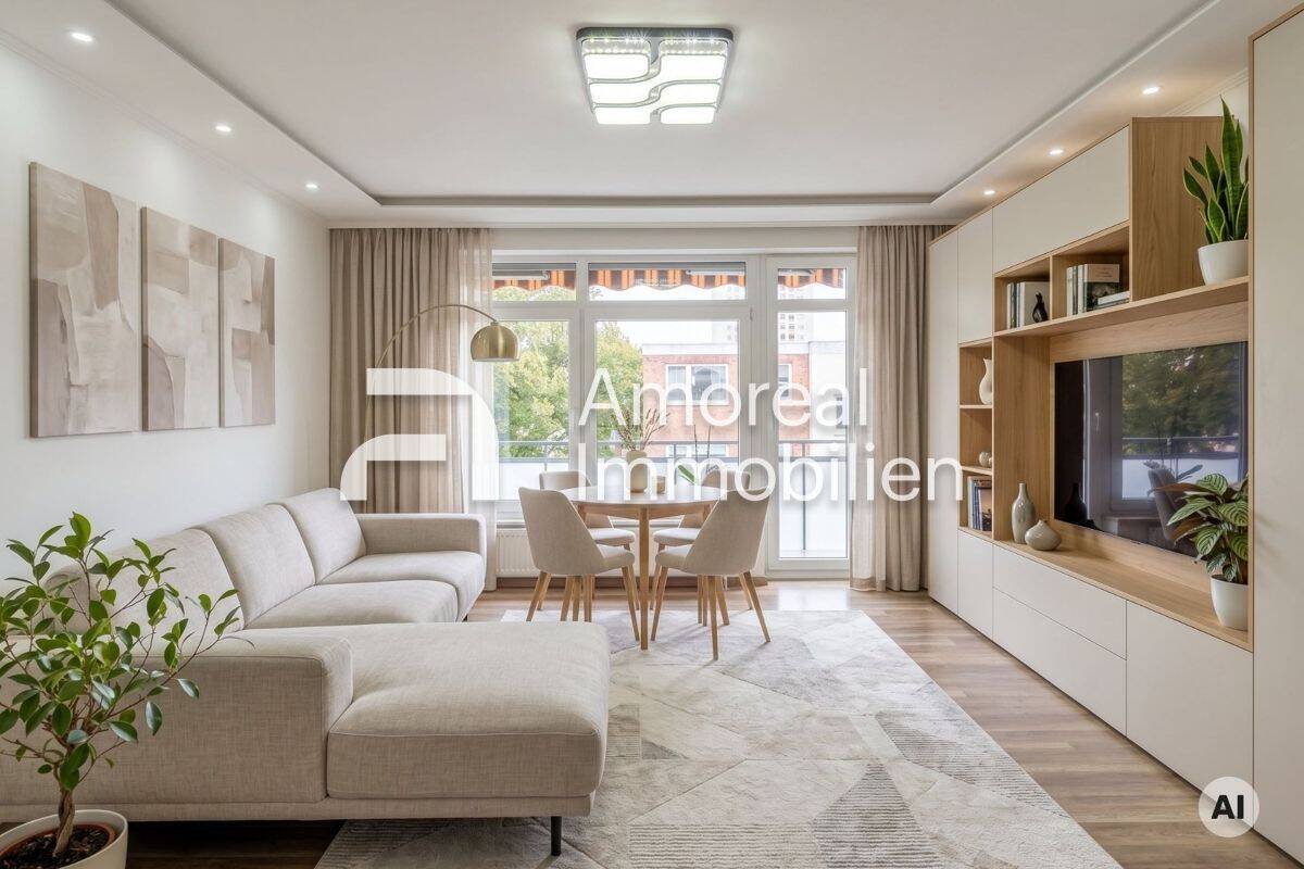 Modernisierte 3-Zimmer-Wohnung auf Endetage mit großer Loggia und eigenem Stellplatz