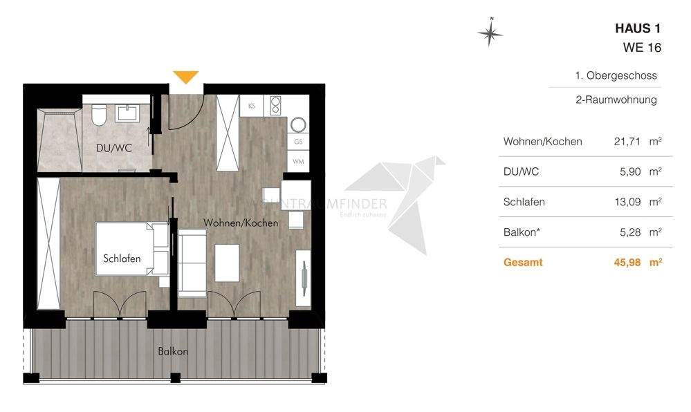 Angebot! Ideal für Senioren - Barrierefreie 2-Raum-Whg. am Pelzmühlenteich mit EBK & sonnigem Balkon – Chemnitz – Vorschaubild 2