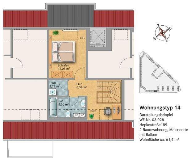 NEU - frei verfügbar ab 07/2026 - Maisonette - Leben in den Seidnitzer Gärten mit Fernblick – Dresden – Vorschaubild 3