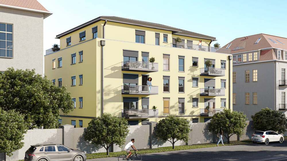 Geräumige 2 Raumwohnung mit Terrasse und Vorgarten zu verkaufen! Neubauprojekt! – Dresden – Bild 1 von 9