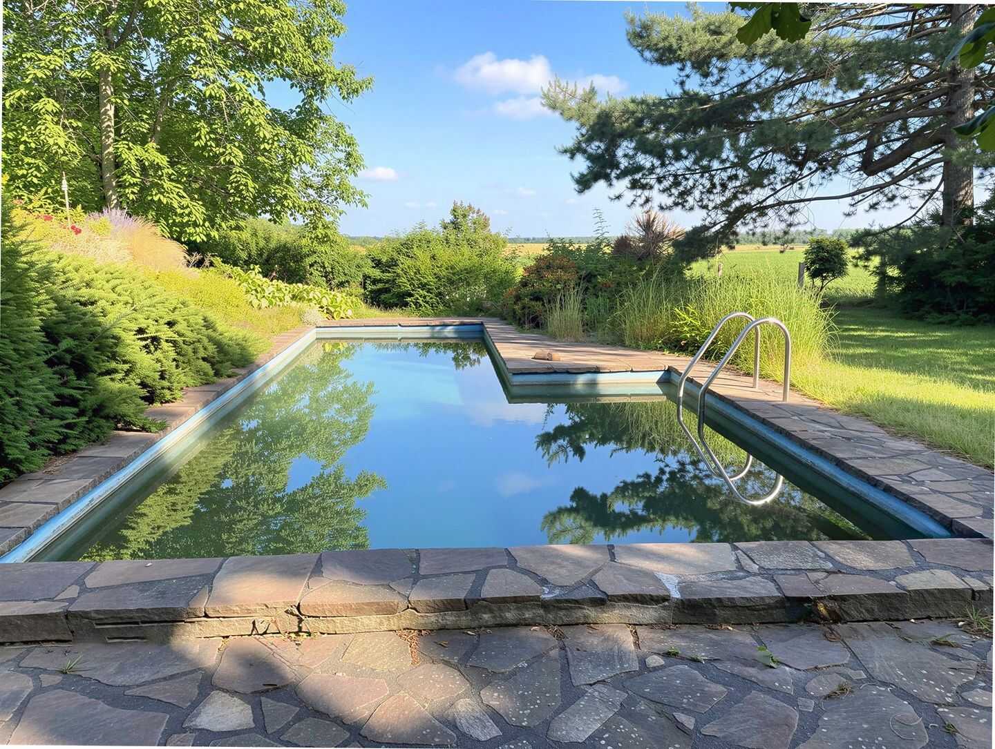 Pool | Feldrand | traumhafte Weitsicht | Gartenidylle pur | Garage | Privatstraße – Leipzig – Vorschaubild 3