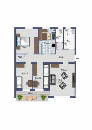 Familienfreundliche 4-Zimmer-Wohnung mit Balkon in Düsseldorf-Garath - Provisionsfrei! – 40595 Düsseldorf – Vorschaubild 4