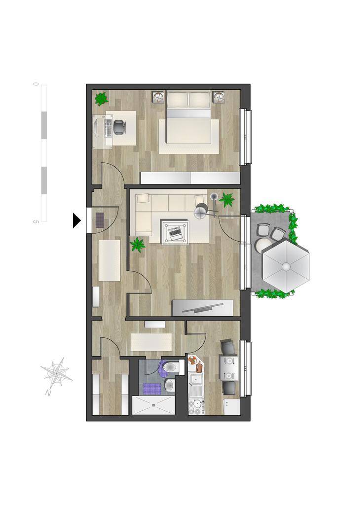 Modernisierte 2-Raum-Wohnung mit Balkon nahe Stadtpark – Chemnitz – Vorschaubild 5