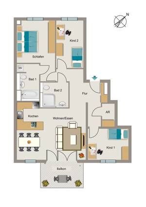 Bezugsfertige Neubauwohnung mit barrierearmer und gehobener Ausstattung – 44795 Bochum – Vorschaubild 2
