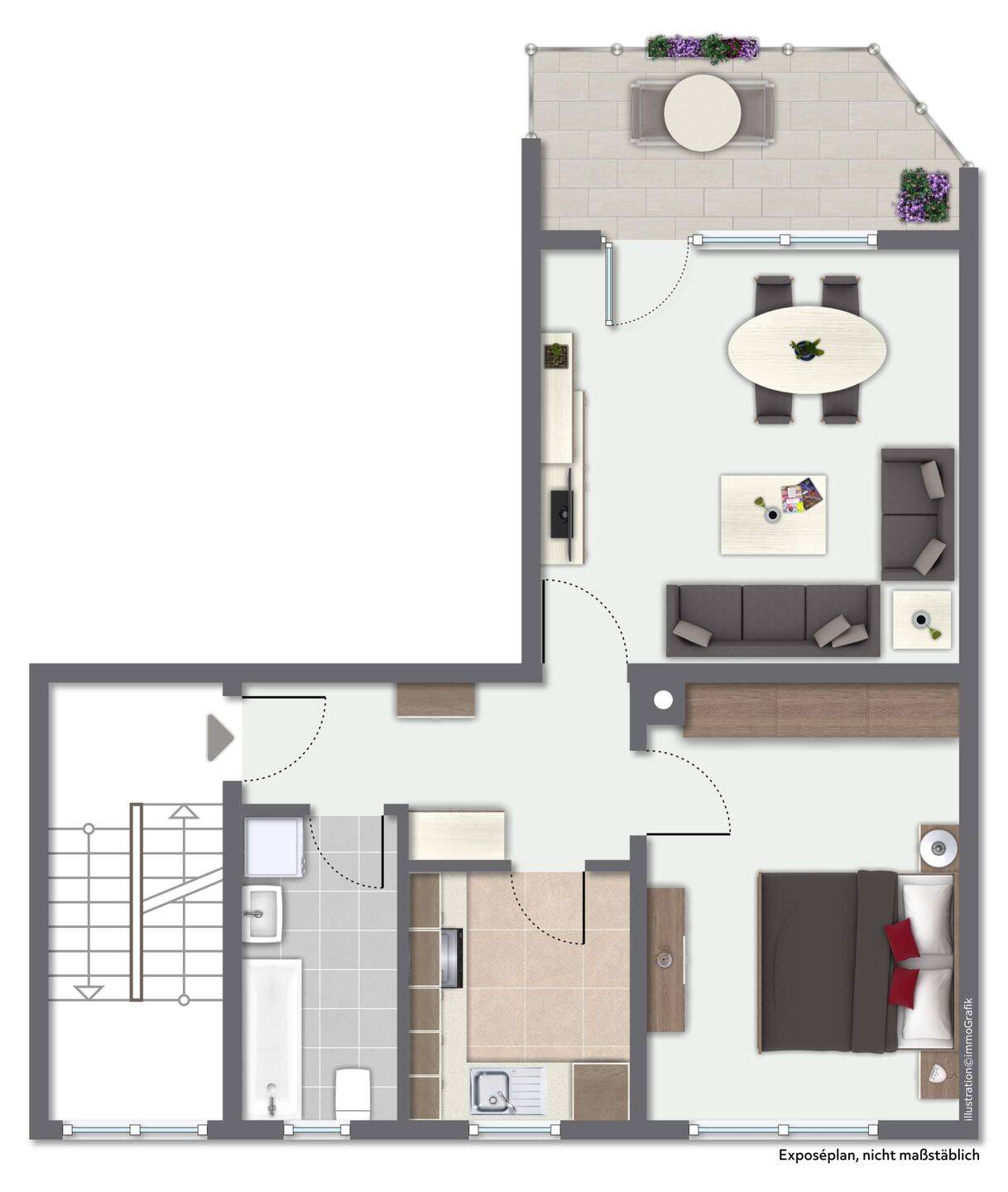 Möblierte 2-Zimmer-Wohnung mit Balkon in Ebermannstadt – ideal für Lehrkräfte und Referendare